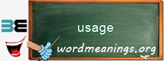 WordMeaning blackboard for usage